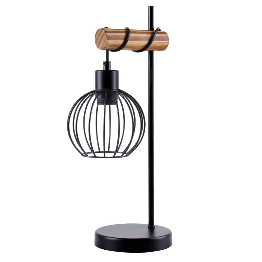 ZMH Lampada da tavolo vintage industriale retrò metallo nero E27 senza lampadina per soggiorno ufficio