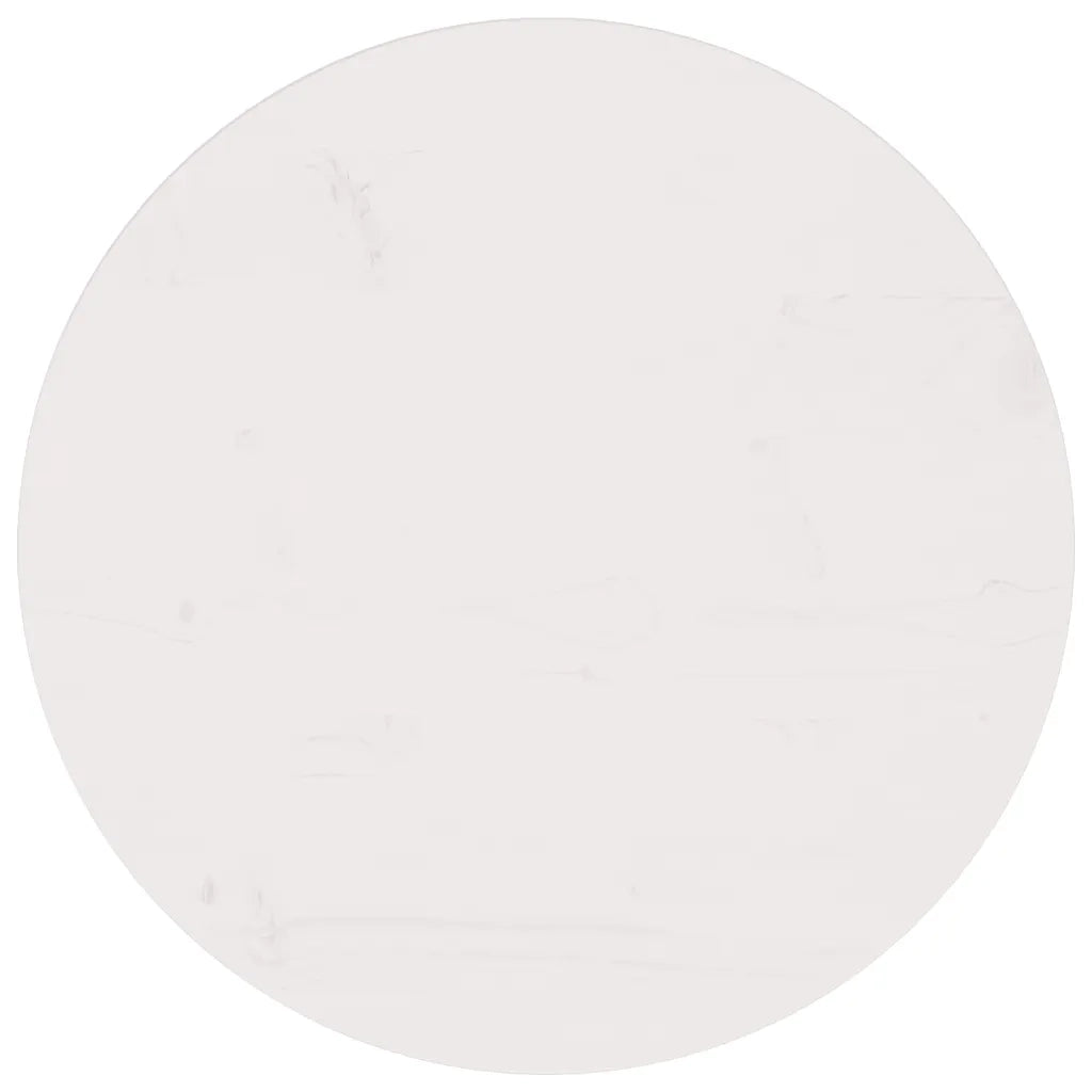 Piano Tavolo Bianco Ã˜60x2,5 cm in Legno Massello di Pino