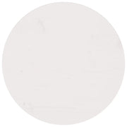 Piano Tavolo Bianco Ã˜60x2,5 cm in Legno Massello di Pino