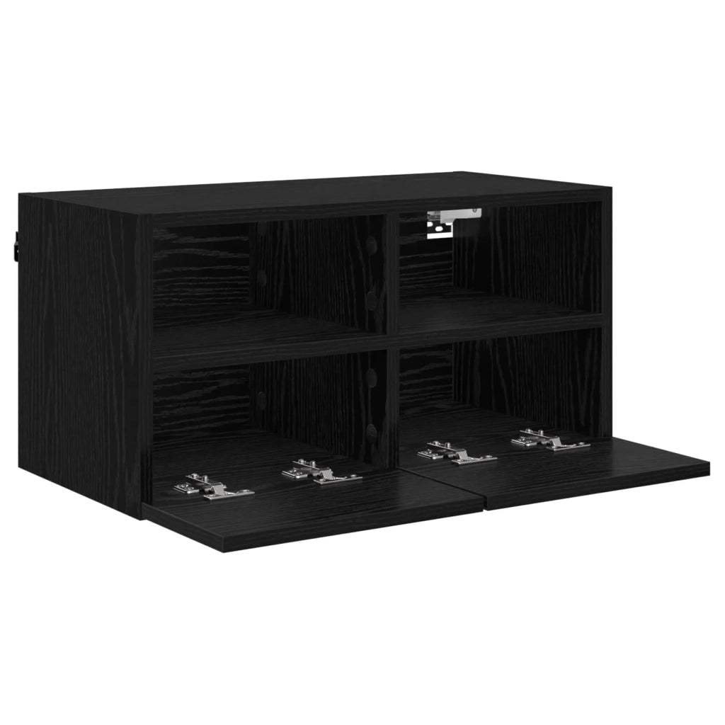 Mobiletti TV da Parete 2 pcs Rovere Nero 60 x 30 x 30 cm