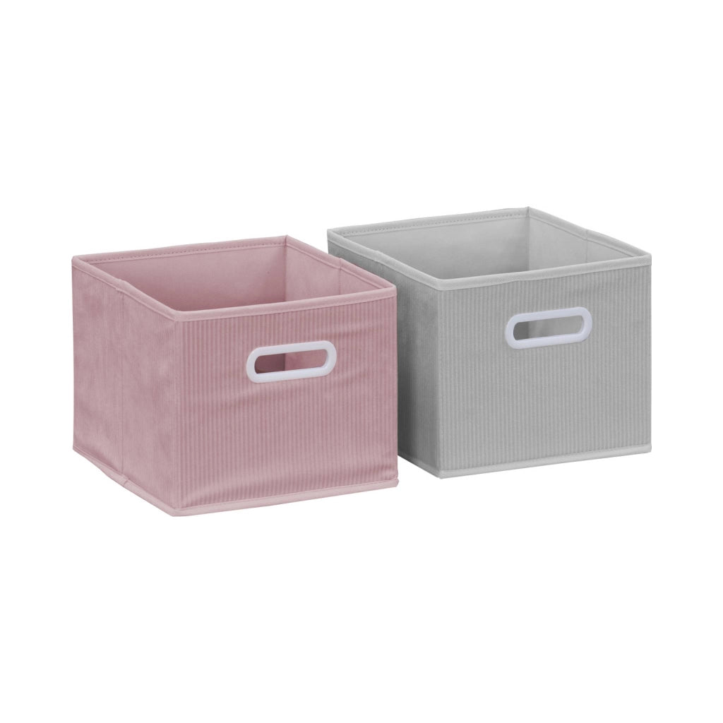 Contenitore per bambini con 4 cestini in velluto, rosa