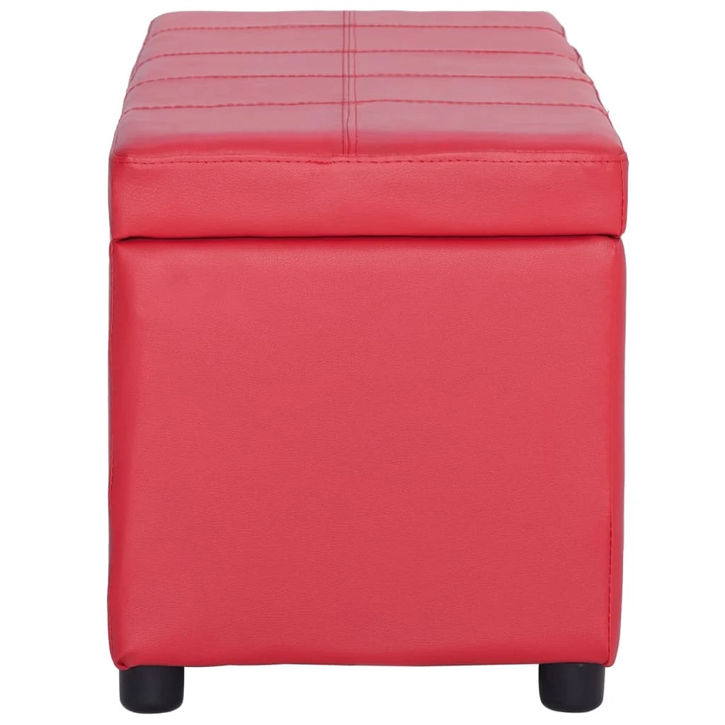 Panca con vano contenitore 116 cm similpelle rossa 02_0010737