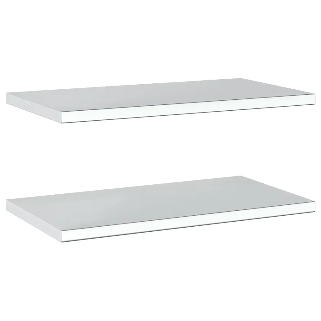 vidaXL Mensole a Muro 2 pz 75x40x3 cm Argento in Acciaio Inossidabile