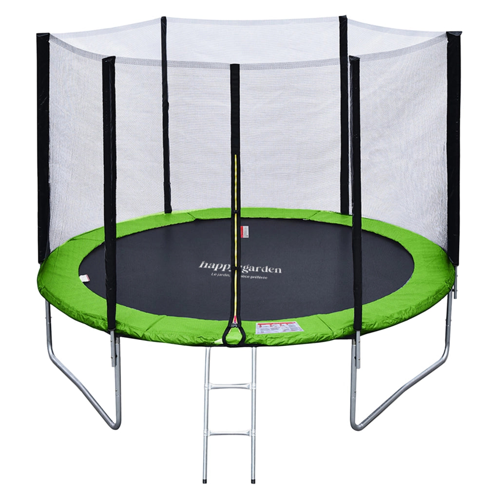 Premium Pack Trampolino 305cm reversibile verde/blu ADELAÏDE + rete, scala, copertura e kit di ancoraggio