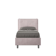 BS COM Letto singolo contenitore imbottito 80x200 microfibra glicine