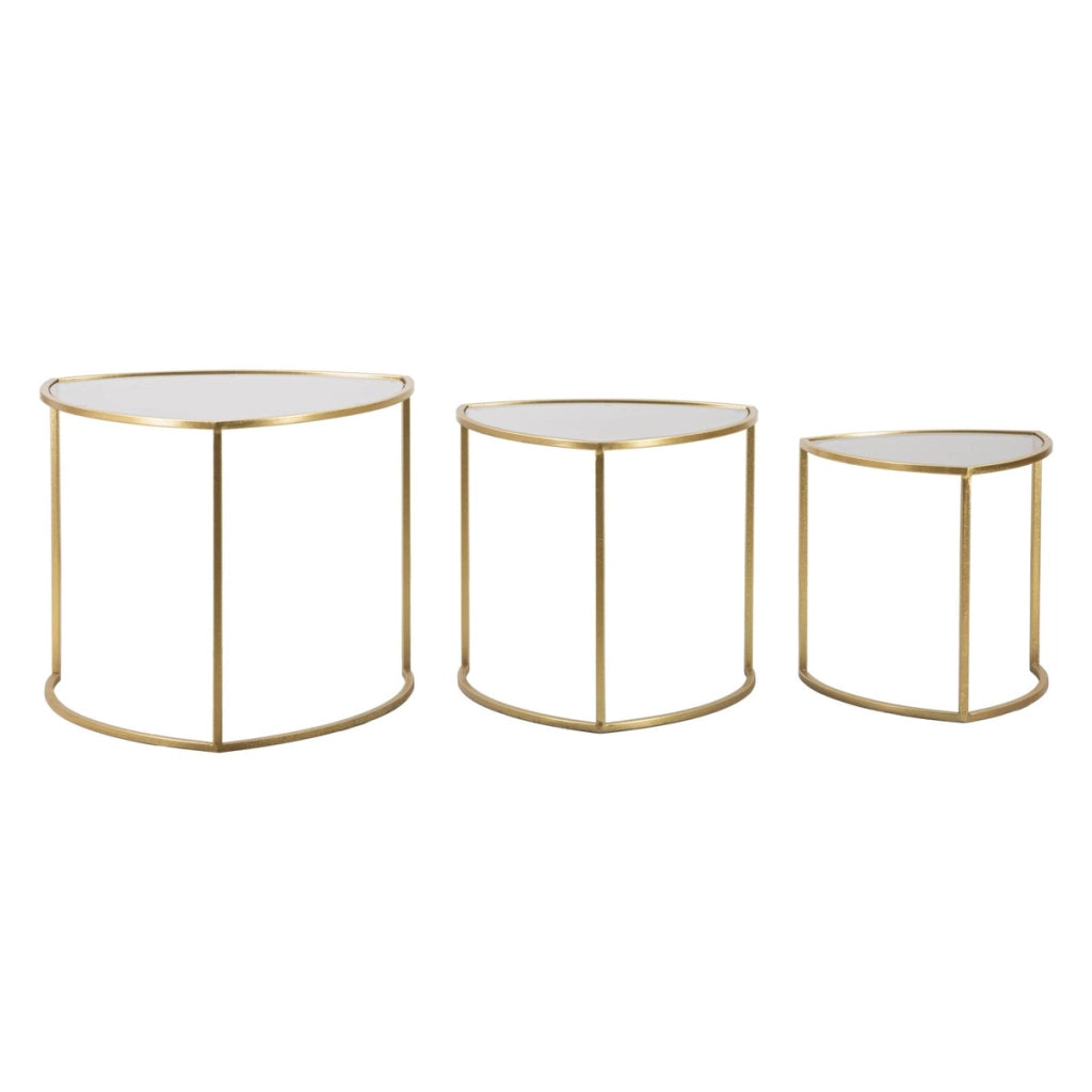 Set di Tavolini VKH553, Oro, Metallo, 60x60x50 cm