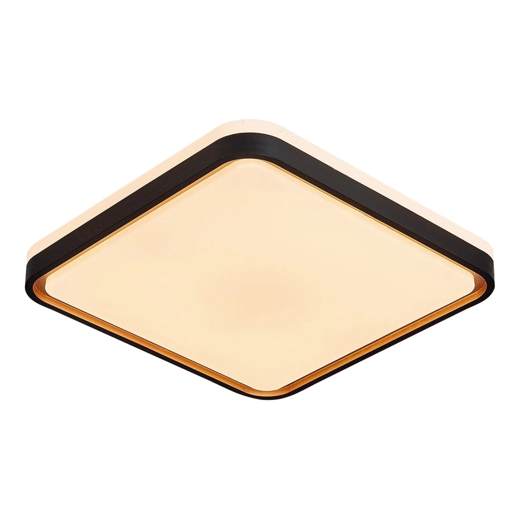LÚZETE - PLAFÓN LED 78W PW LED REGULABLE NEGRO ORO CUADRADO TELLUS
