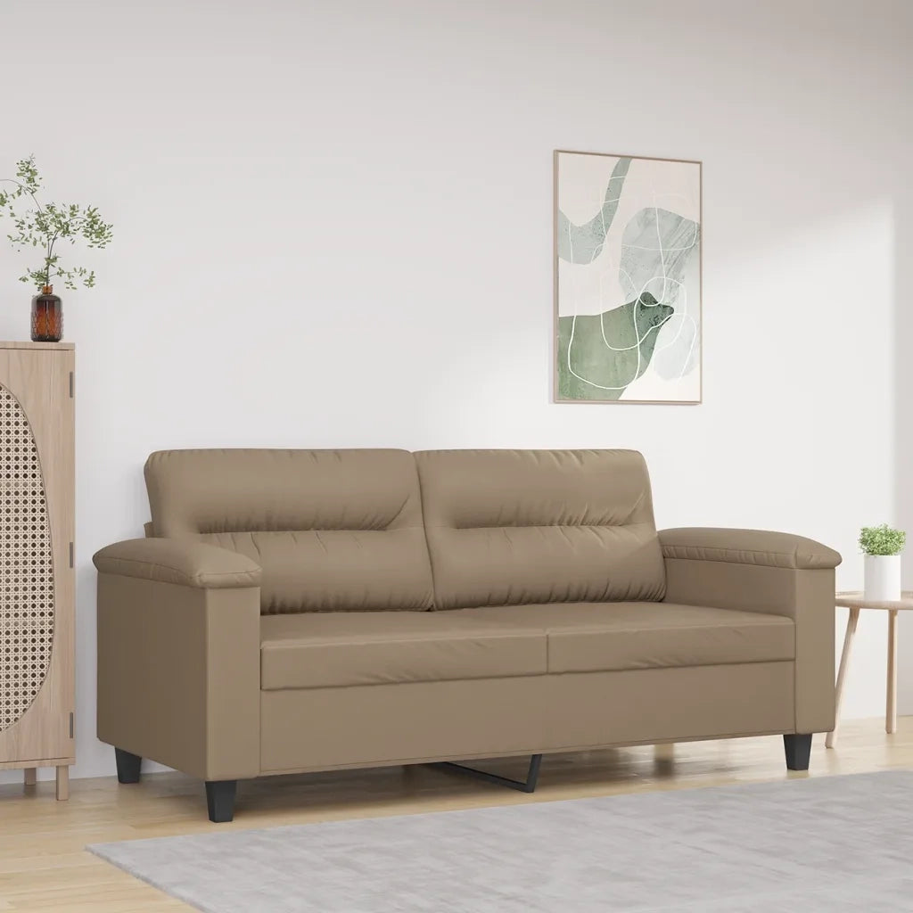 Divano a 2 Posti-Sofa 2 Posti Cappuccino 140 cm in Similpelle 565604