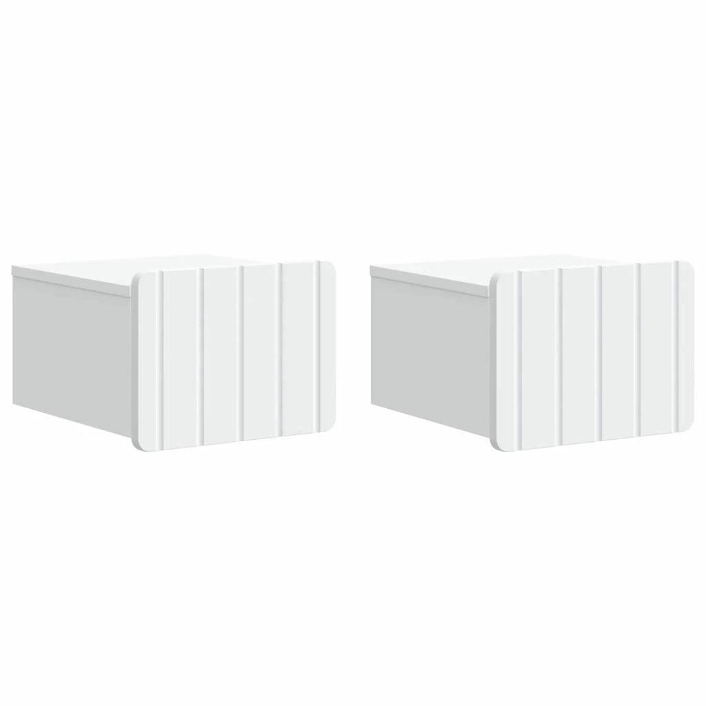 Set di 2 Comodini | Armadio da Notte | Mobiletto da notte a muro Bianco 33 x 34,5 x 24 cm
