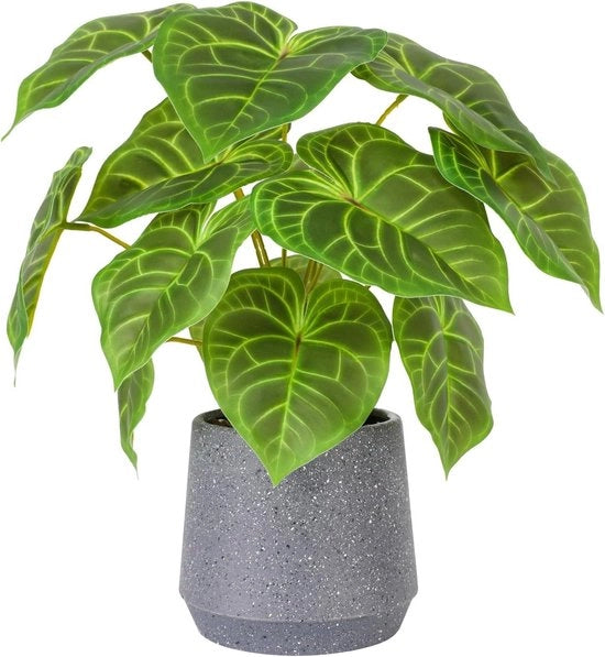 Pianta artificiale in vaso - Pianta sintetica - 35 cm - Per casa, ufficio, soggiorno - Decorazione