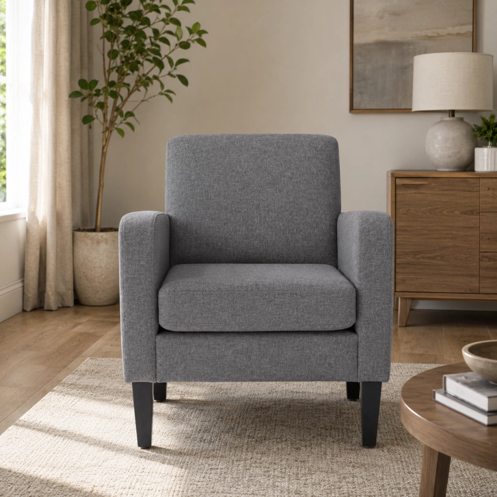 Poltrona 66x72x74 cm ergonomica con imbottitura in schiuma; poliestere grigio chiaro