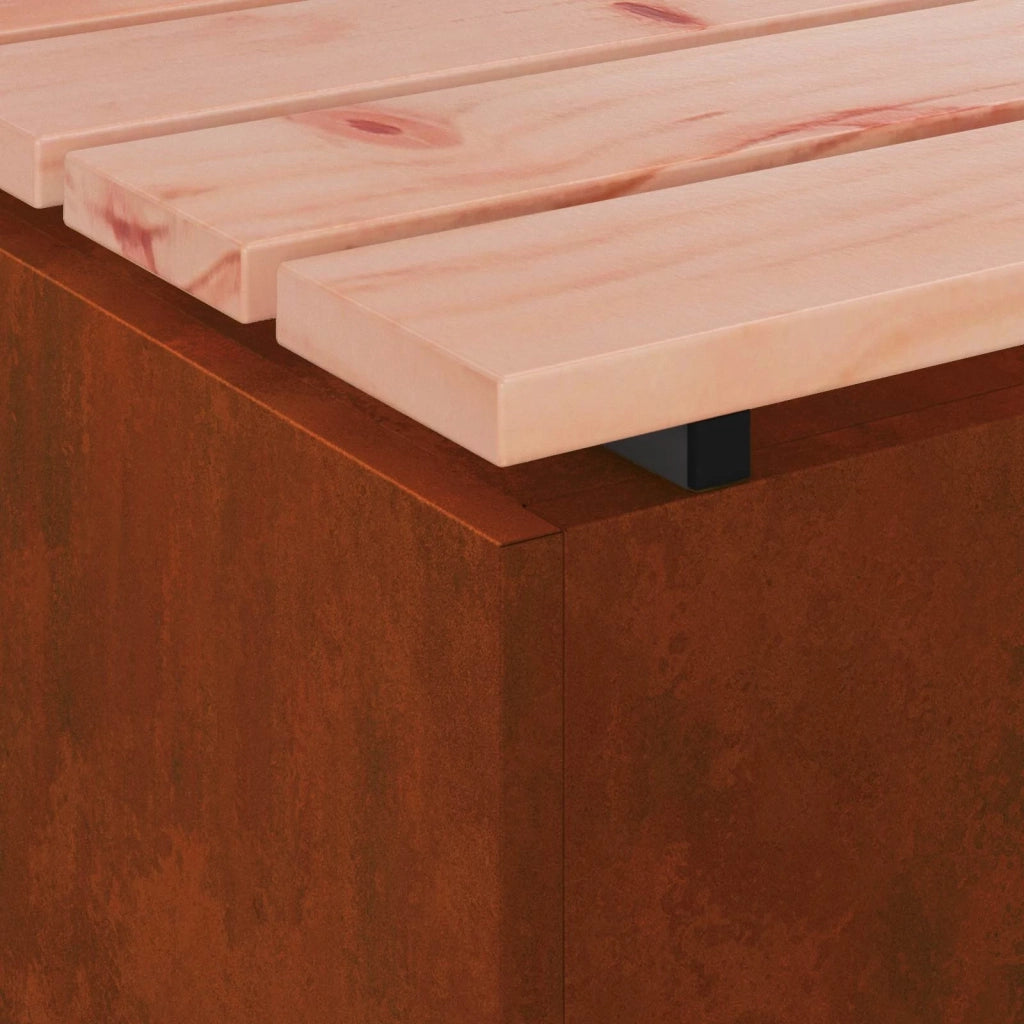 Panchina da giardino Ruggine 40 x 40 x 43 cm acciaio corten
