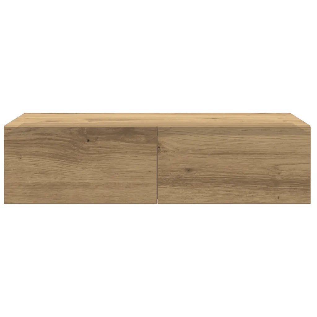 Scaffale a Parete con Cassetti Rovere 60x26,5x15 cm Truciolato 859976