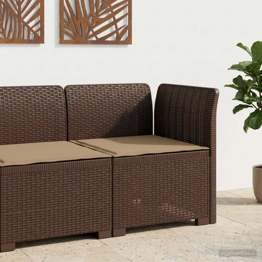 Divano da esterno-Divano da Giardino a 1 Posto con Cuscino Aspetto Rattan PP 386175