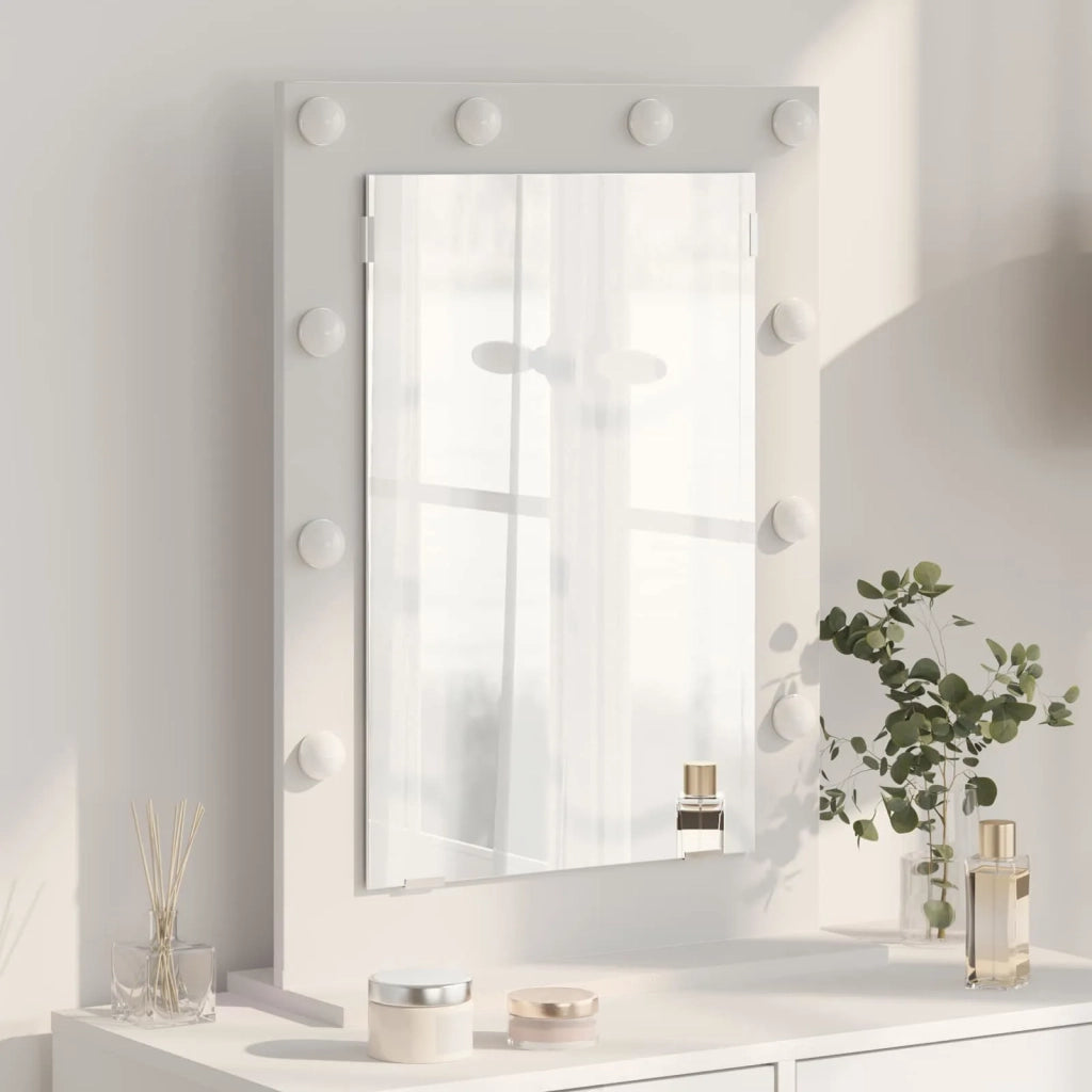 Specchio da Vanità Rettangolare Bianco 70 x 50 x 18 cm 868333