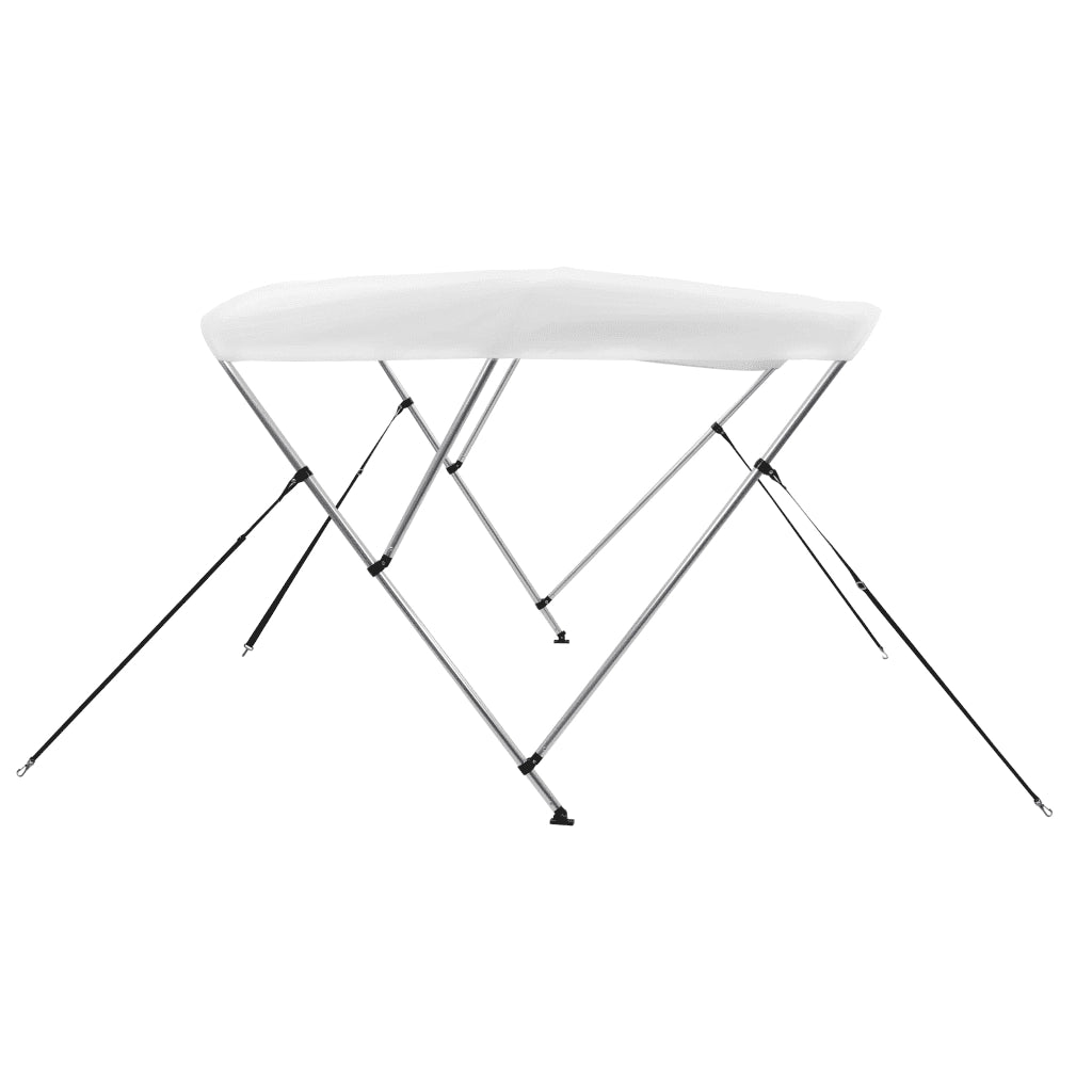 Bimini di Prua con Tendalino a 3 Archi-Tenda da Sole per Bimini di Prua Bianco 183x196x137 cm
