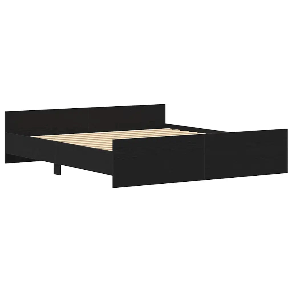 vidaXL Struttura letto senza materasso in rovere nero 180x200 cm in legno composito