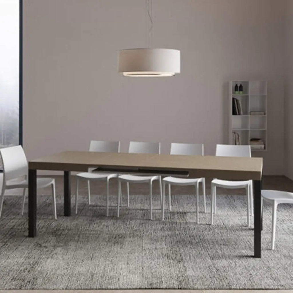 Tavolo allungabile 120/380x90 cm Everyday Premium tortora gambe antracite