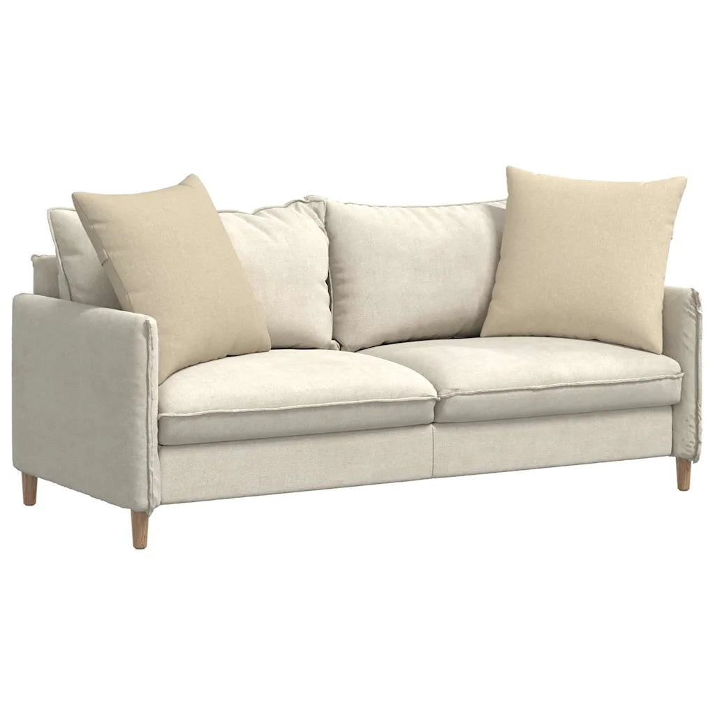 Cuscini da Divano 2 pz-Set di 2 Cuscini per Sofa Crema 60 x 60 cm Tessuto 655145