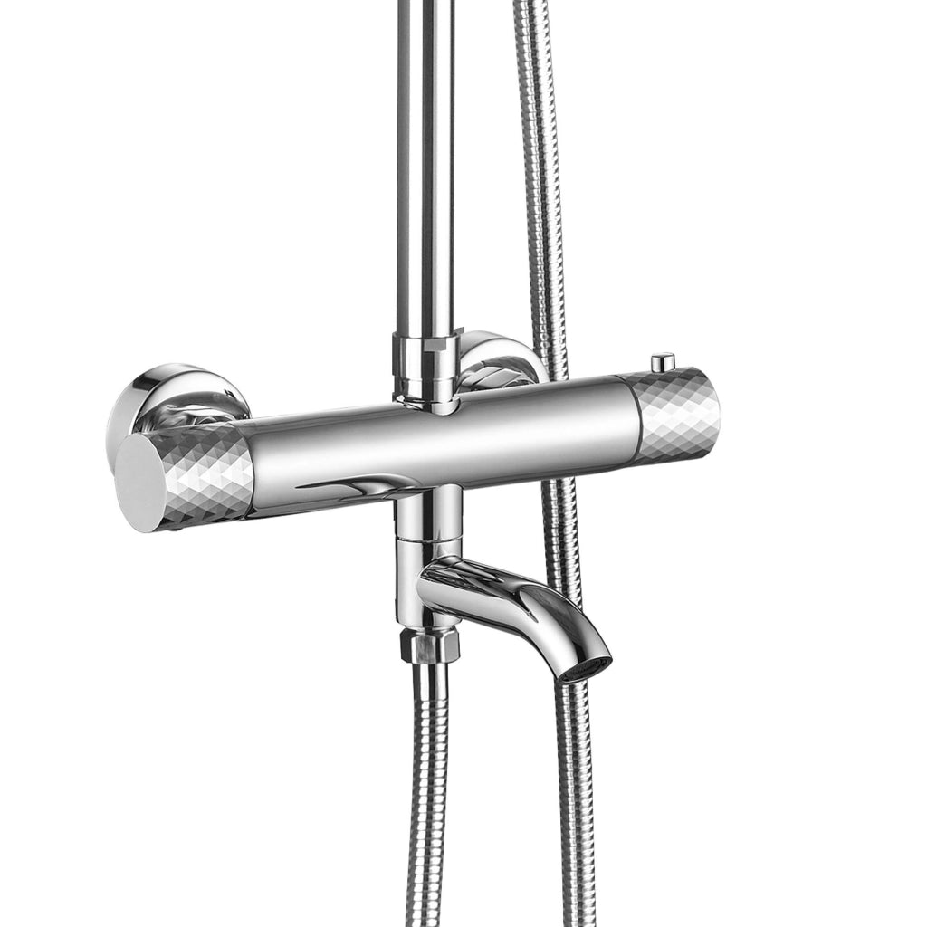 Set Doccia Da Incasso Con Termostatato Lungo Diamond Chrome