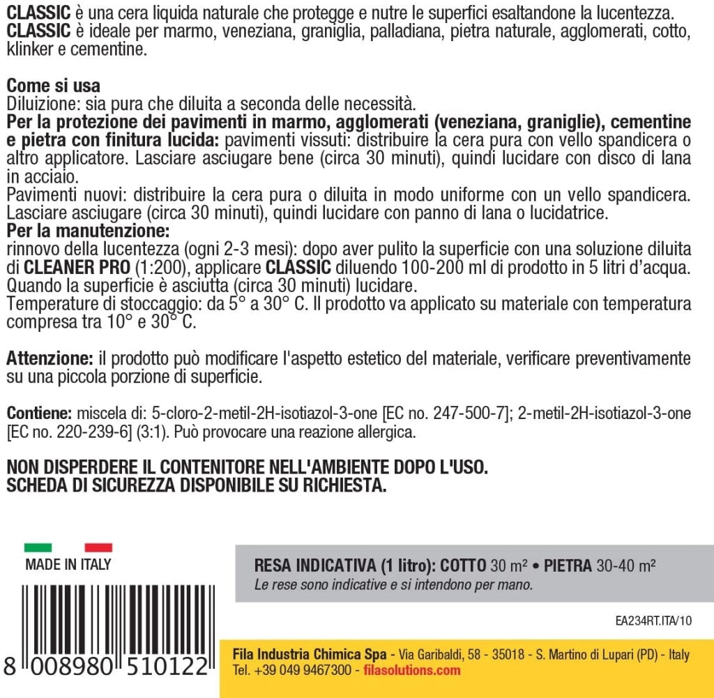 Classic cera FILA effetto lucido 1LT