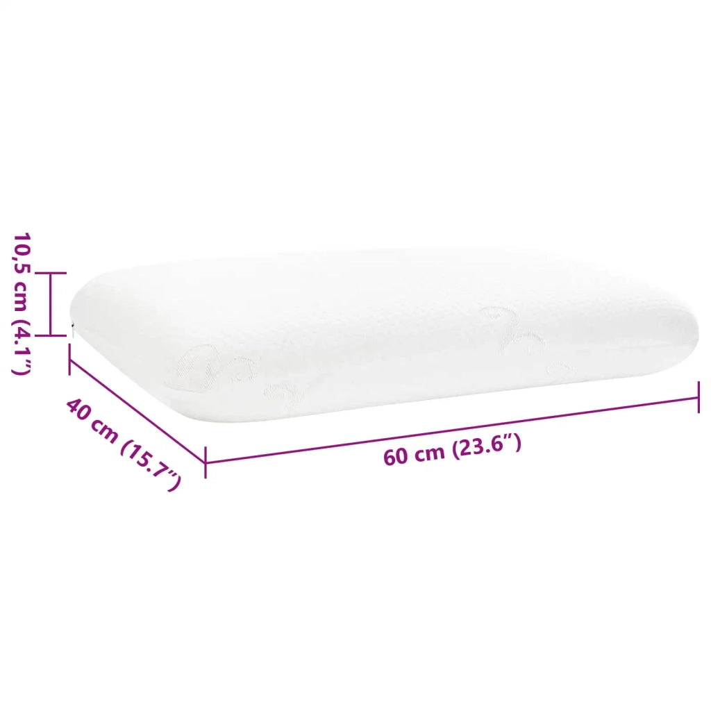 Cuscino da Letto Bianco 60 x 40 x 10,5 cm Schiuma Memory CFW9548369