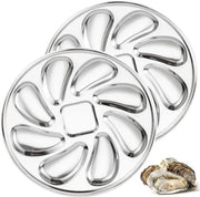 Servizio da Ostriche in Acciaio Inox, Salsa per Ostriche, Piatto da Frutta di Mare e Cofanetto Cibario per Ostriche e Limoni, Set da 2 per un'Esperienza di Cucina di Lusso