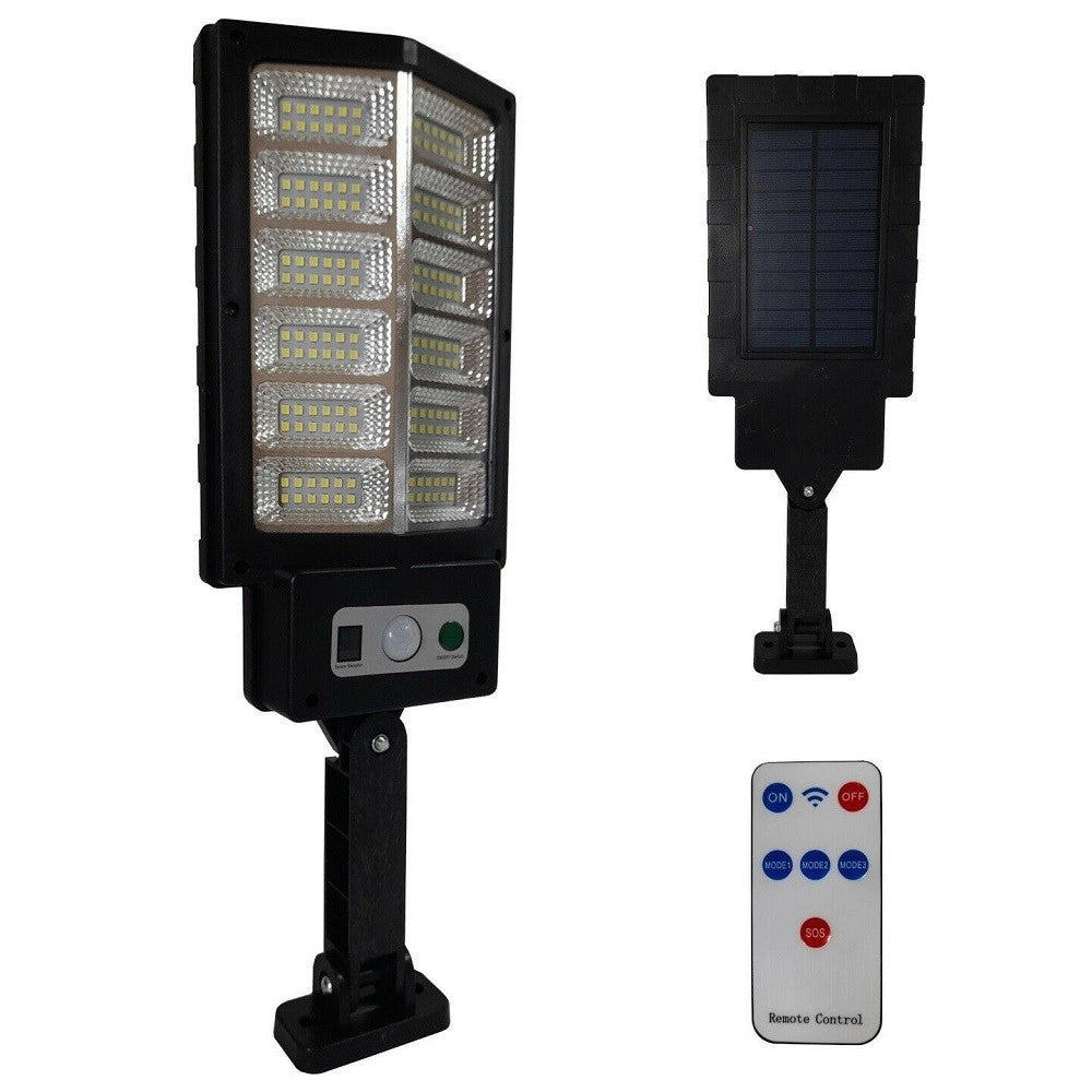 Trade Shop - Faro Lampione Stradale Pannello Solare Con Sensore Telecomando 144led 60w T936-c -
