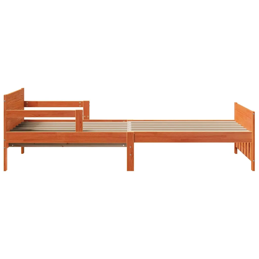 Letto singolo | Letto per adulti | Struttura del letto con testiera Marrone cerato 80 x 200 cm