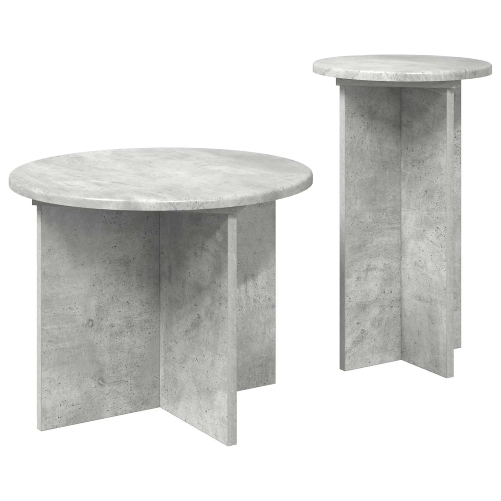 Set tavolini 2 pcs Grigio Cemento Legno ingegnerizzato