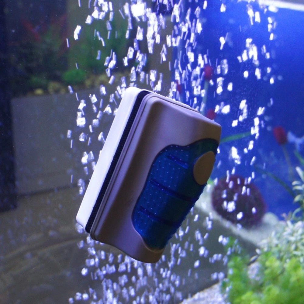 Trade Shop - Spazzola Magnetica Acquario Galleggiante Calamita Spessore 6-10mm Pulizia -