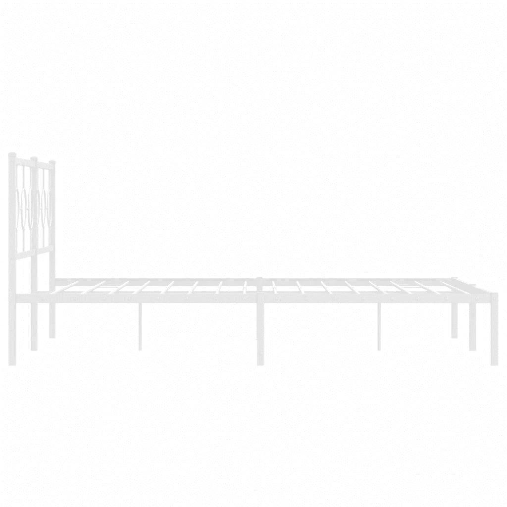 Giroletto con Testiera-Struttura Letto con testiera Metallo Bianco 183x213 cm 921101