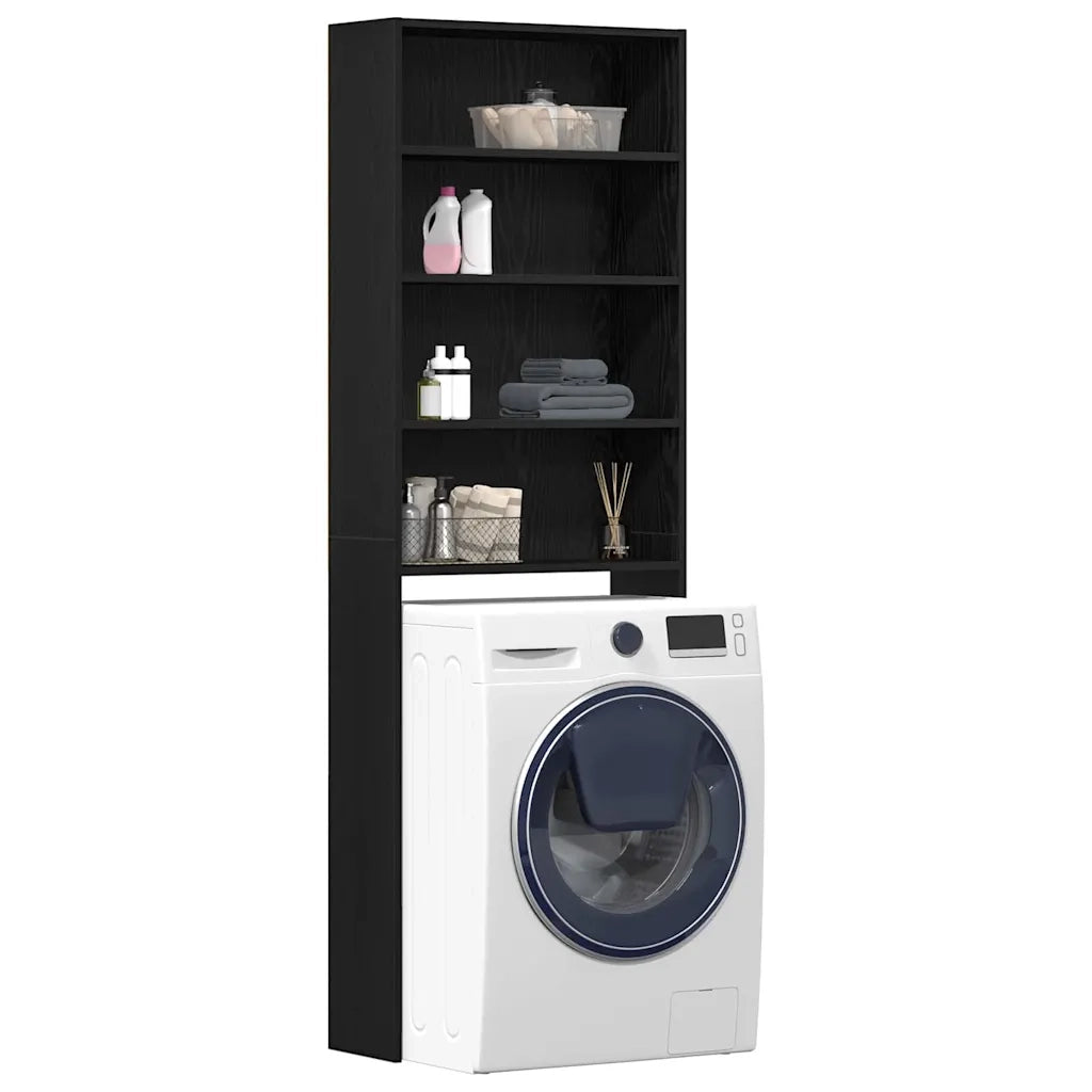 Armadio per Lavatrice Rovere Nero 64 x 24 x 190 cm 862668