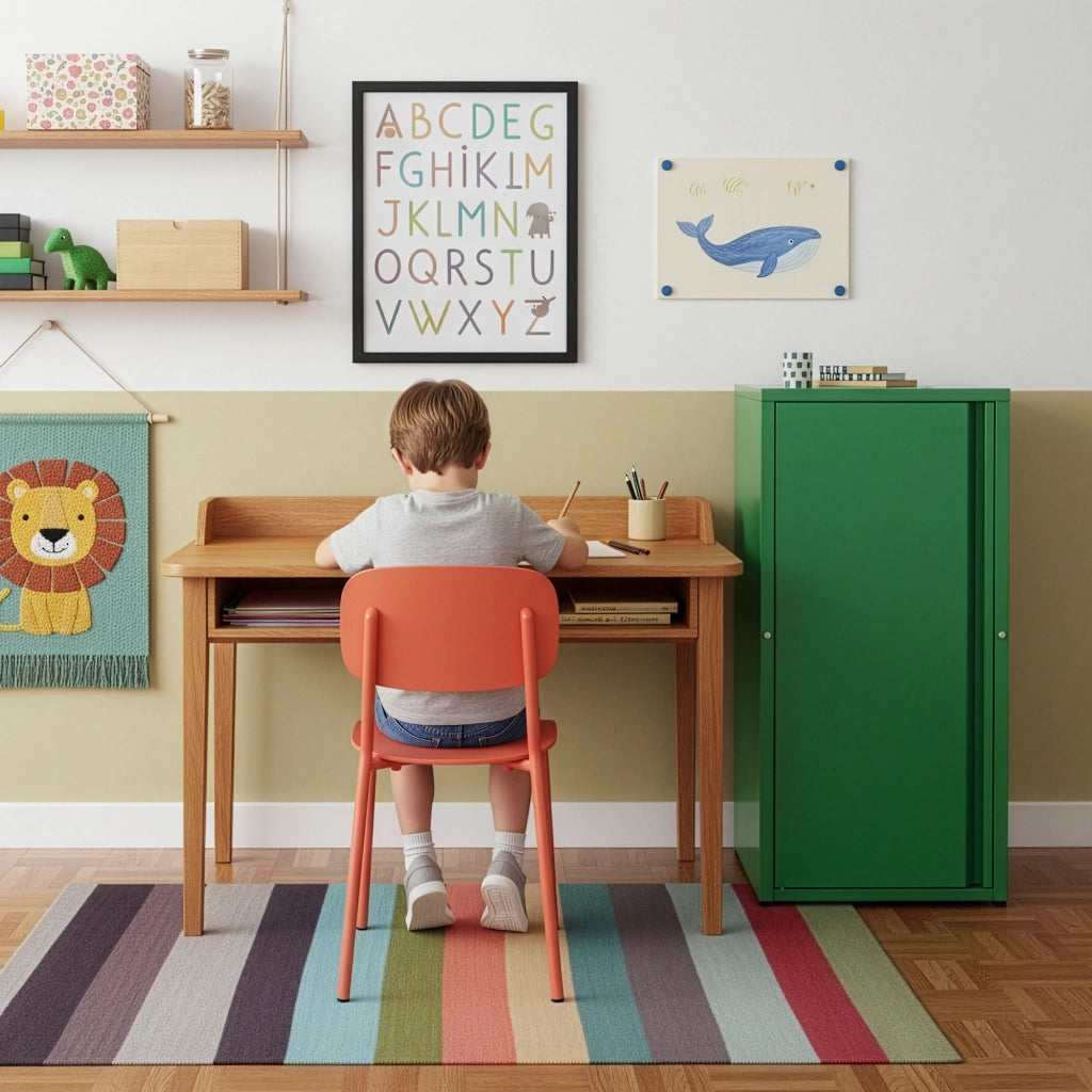Armadio a Colonna Burlöv in Metallo Mobile per Archivio 88 x 40 x 35 cm Verde Mela [en.casa]