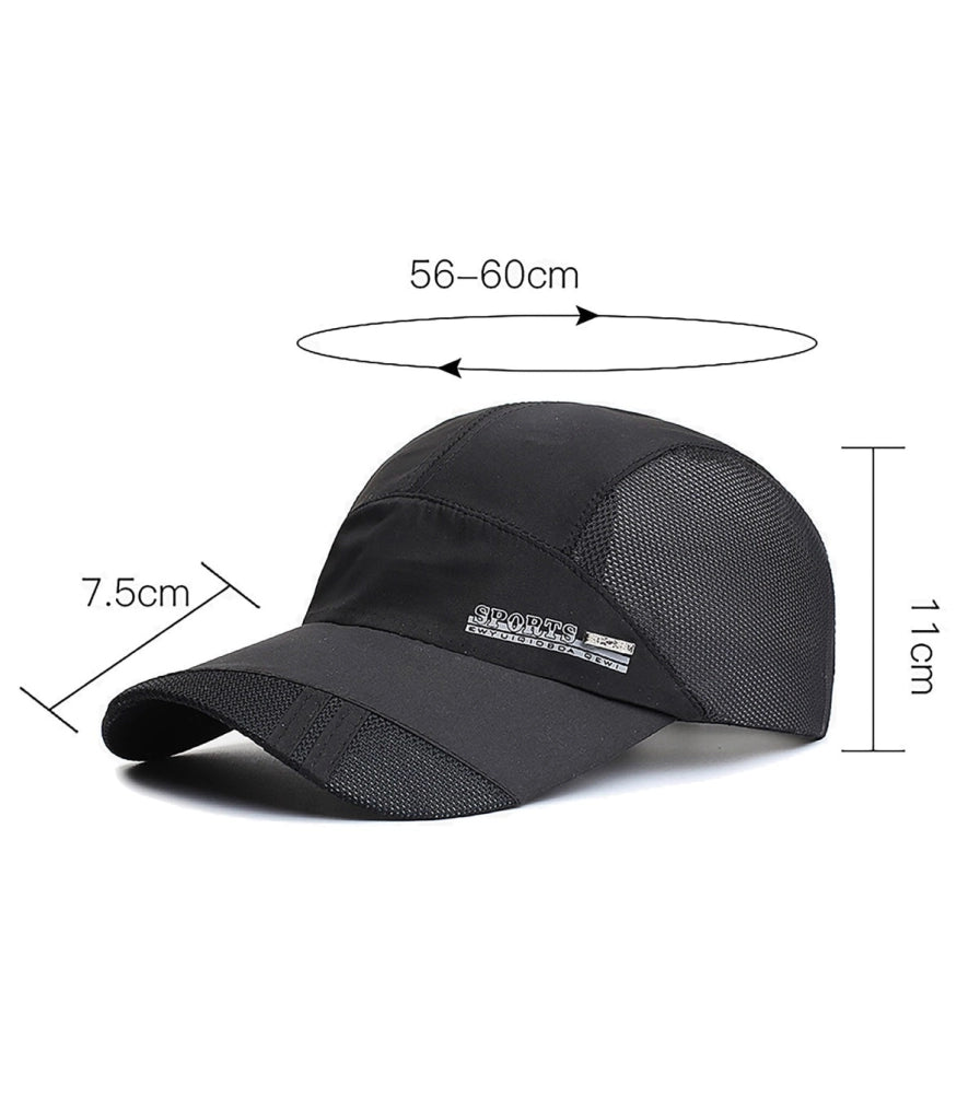 CAPPELLINO - VISIERA LUNGA MODERNA | Asciugatura Rapida Unisex | Visiera 3D con Rete | Ventilato, Ultra Leggero, Regolabile