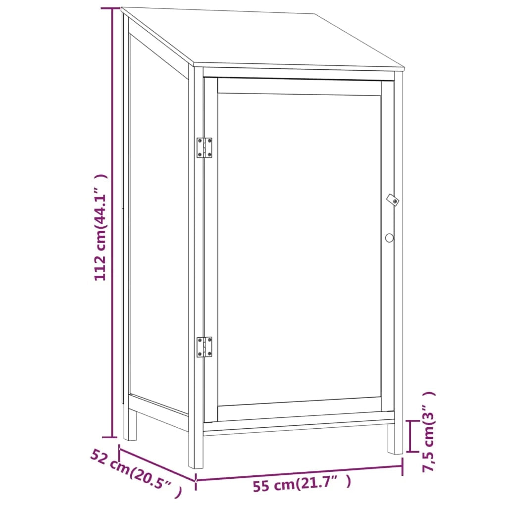 Casetta da giardino 55 x 52 x 112 cm in legno massello di abete marrone 02_0044047