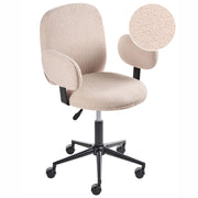 Sedia da scrivania per ufficio beige Boucle Base regolabile in altezza Ufficio moderno casa