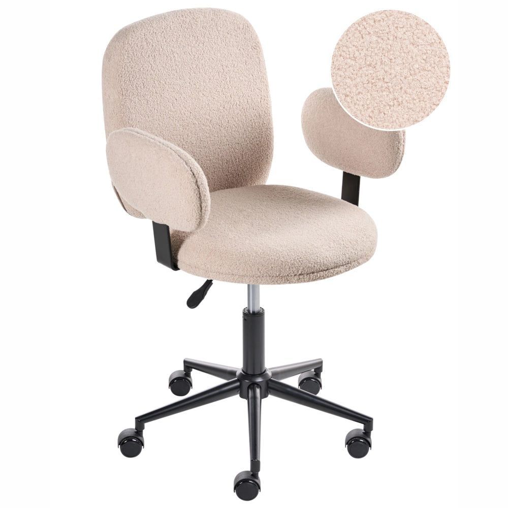 Sedia da scrivania per ufficio beige Boucle Base regolabile in altezza Ufficio moderno casa