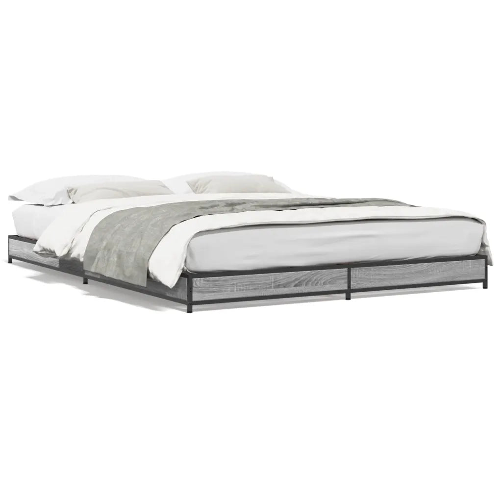 Giroletto-Struttura Letto Grigio Sonoma 120x200 cm in Legno Multistrato Metallo 924224
