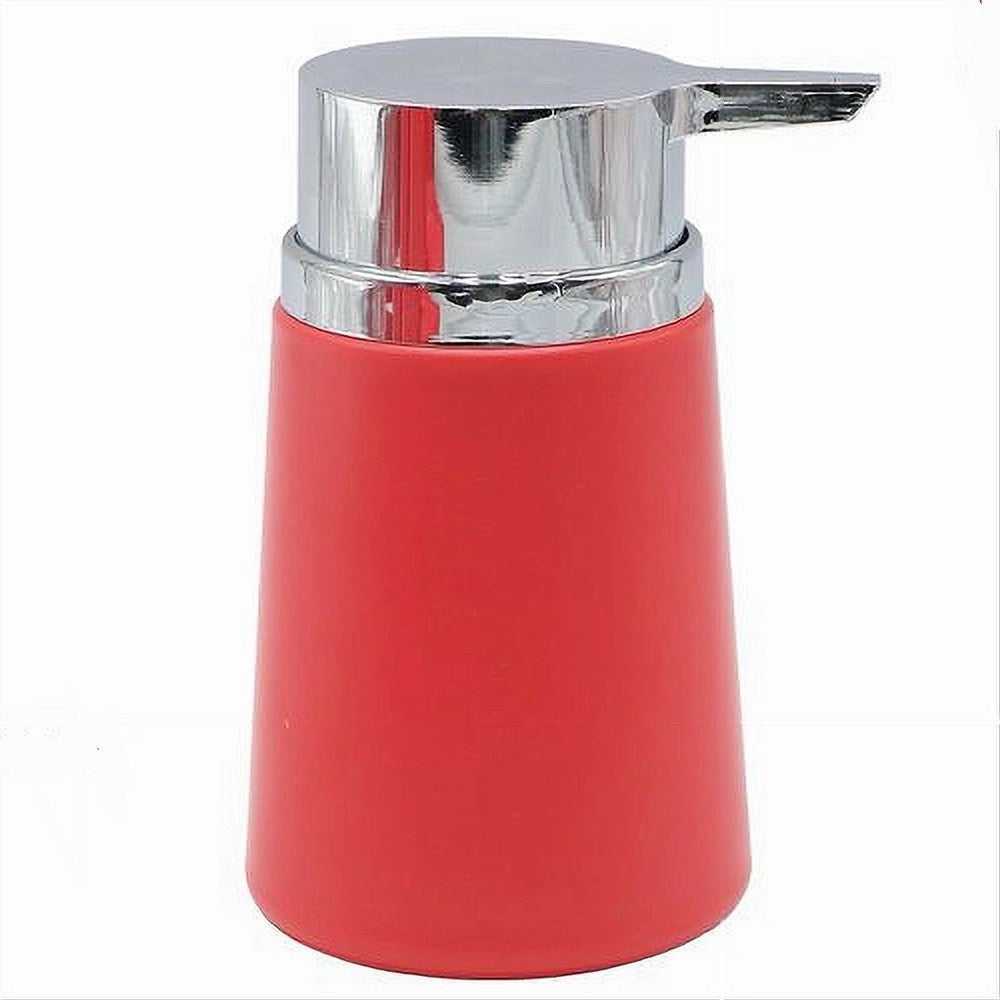 Trade Shop - Dispenser Porta Sapone Liquido Accessori Arredo Da Bagno Rosso In Plastica 69941 -