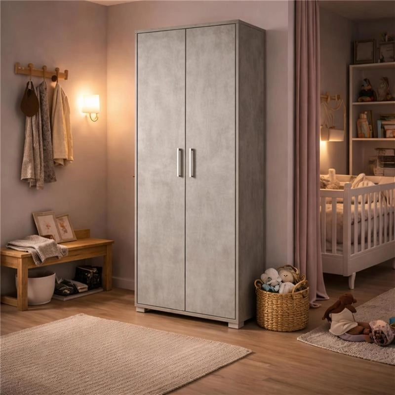 ARMADI DA ARREDO CON 2 ANTE DIMENSIONI 199X71X41 CM COLORE CEMENTO