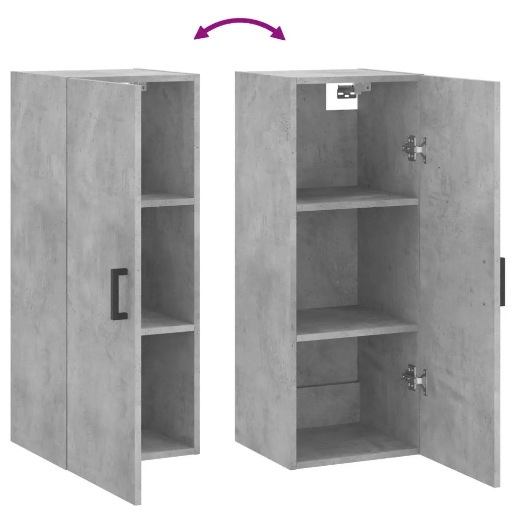 Armadietto a Muro | Mobile a Parete Grigio Cemento 34,5x34x90 cm