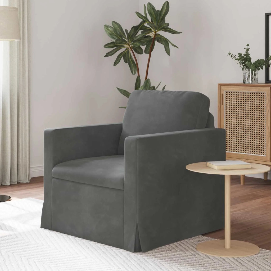 Divano Grigio scuro 78 x 78 x 80 cm Velluto