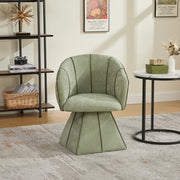 Poltrona girevole in tessuto Chenille, seduta ergonomica con schienale alto, colore oliva