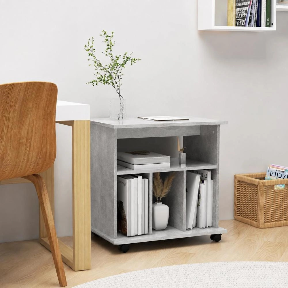 Rolling Cabinet, Concrete Grey, 60x45x60 Cm, Wood-based Material