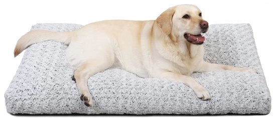 Letto per cani per grandi cani, lavabile, cuscino morbido XL per cani, piuma per cani grandi e medi, fondo antiscivolo, lettino per cani, materasso per cani, letto per animali domestici, colore grigio chiaro, 105x70cm