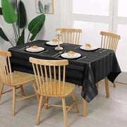 Tavolo impermeabile in tessuto - waterprova - lussuoso con stampa a righe per cucina sala da pranzo esterno impermeabile per uso all'aperto 130 x 260 cm nero