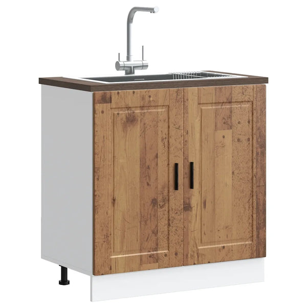 Mobile base lavello-Armadietto da bagno Porto Legno Vecchio 80x46x81,5cm Truciolato