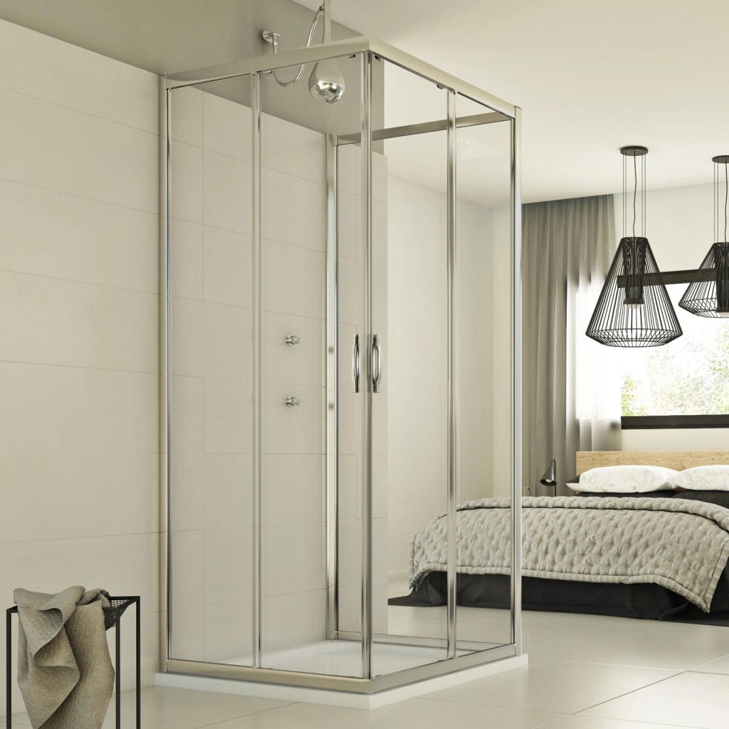Box Doccia 3 lati 80x80x80 CM H198 trasparente mod. Evolution Trio