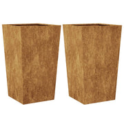 Fioriera rialzata per piante fiori giardino terrazze set da 2 45 x 45 x 75 cm acciaio Corten marrone 02_0038981